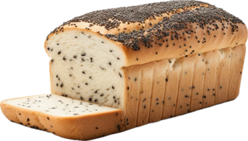 AI generated loaf of bread with poppy seeds png