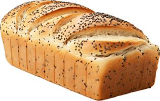 AI generated loaf of bread with poppy seeds png