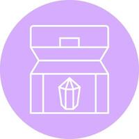 Treasure chest Line Multicircle Icon vector