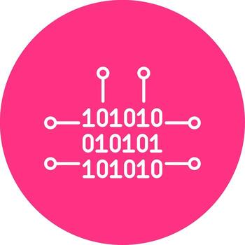 Binary Code Line Multicircle Icon vector