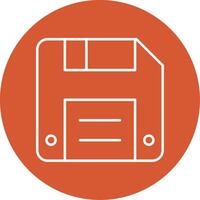 Diskette Line Multicircle Icon vector