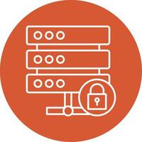 Locked Data Line Multicircle Icon vector