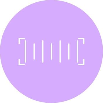 bar código línea multicírculo icono vector