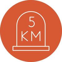 kilometer Line Multicircle Icon vector