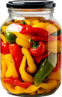 AI generated jar with pickled bell peppers png