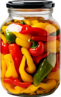 AI generated jar with pickled bell peppers png