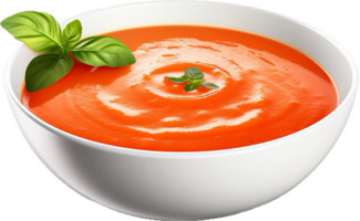 ai generado cuenco de tomate sopa png
