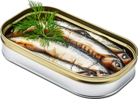 ai généré pouvez de sardines png