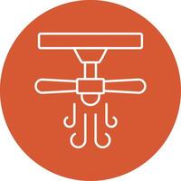 Ceiling Fan Line Multicircle Icon vector