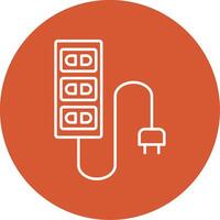 Extension Cord Line Multicircle Icon vector