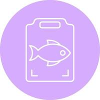 Fish Cooking Line Multicircle Icon vector