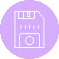 Floppy Disk Line Multicircle Icon vector