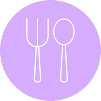 Fork Spoon Line Multicircle Icon vector