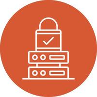 Data Protection Line Multicircle Icon vector