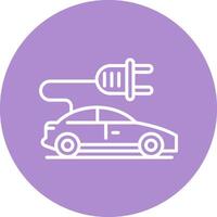 Electric Car Line Multicircle Icon vector