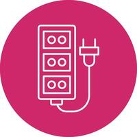 Extension Cord Line Multicircle Icon vector