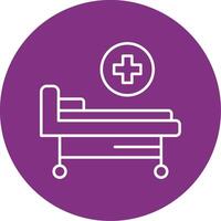 hospital cama línea multicírculo icono vector