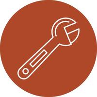 Adjustable Wrench Line Multicircle Icon vector