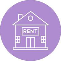 House for Rent Line Multicircle Icon vector