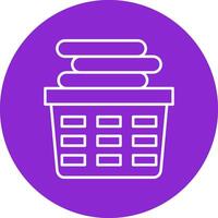 Laundry Basket Line Multicircle Icon vector
