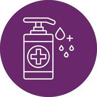 Hand Sanitizer Line Multicircle Icon vector