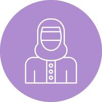 Woman with Niqab Line Multicircle Icon vector