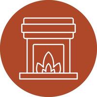 Fireplace Line Multicircle Icon vector