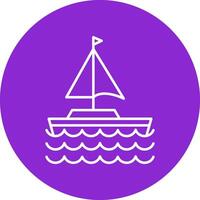 Sail Boat Line Multicircle Icon vector