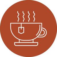 Hot Tea Line Multicircle Icon vector