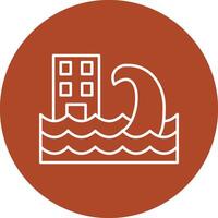 Tsunami Line Multicircle Icon vector
