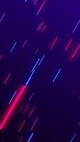 verticaal video - gloeiend roze en blauw afgeronde neon lijnen voorzichtig in beweging diagonaal aan de overkant de kader. vol hd, looping abstract beweging achtergrond animatie.