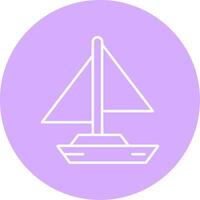 Small Yacht Line Multicircle Icon vector