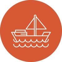 Dinghy Line Multicircle Icon vector