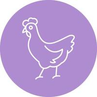 Chicken Line Multicircle Icon vector
