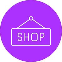 Shop Sign Line Multicircle Icon vector