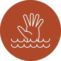 Drowning Line Multicircle Icon vector