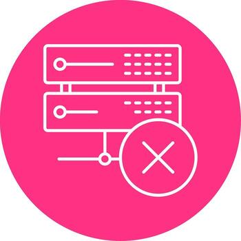 Eliminar datos línea multicírculo icono vector