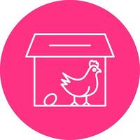 Chicken Coop Line Multicircle Icon vector