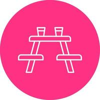 Picnic Table Line Multicircle Icon vector