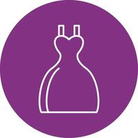 Bride Dress Line Multicircle Icon vector