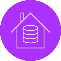 Data House Line Multicircle Icon vector