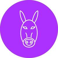 Burro línea multicírculo icono vector