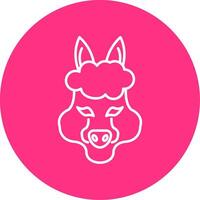 Alpaca Line Multicircle Icon vector