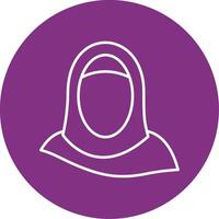 hijab línea multicírculo icono vector