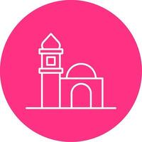 mezquita línea multicírculo icono vector