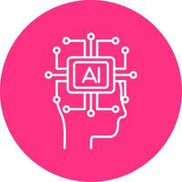 artificial inteligencia línea multicírculo icono vector