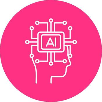 Artificial Intelligence Line Multicircle Icon vector