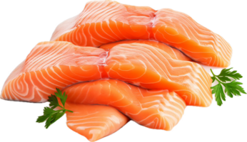 AI generated slices of fresh salmon png