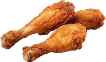 AI generated golden brown fried chicken drumsticks png