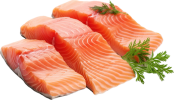 AI generated slices of fresh salmon png